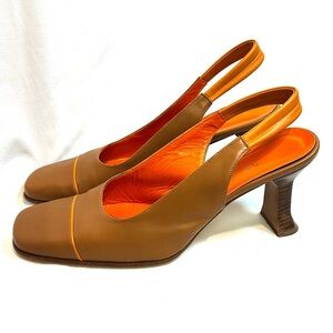 Max Mara Brown Slingback Heels